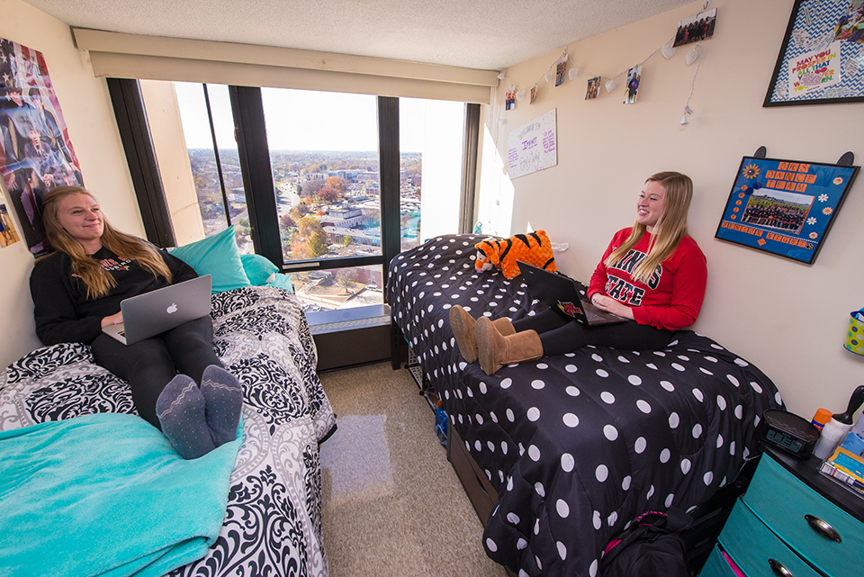 Double room with both beds junior lofted overlooking the Quad (north-west).